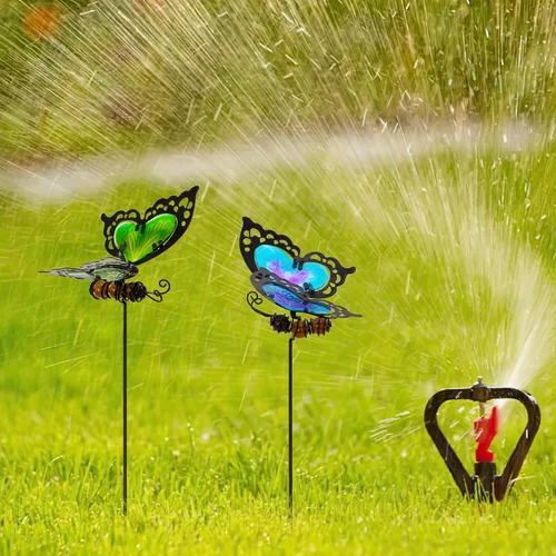 Miniatura 4 de Estacas de jardín de mariposas, kit de mariposa hecho de vidrio y metal, mariposas coloridas decoraciones de jardín pueden hacer que el jardín esté