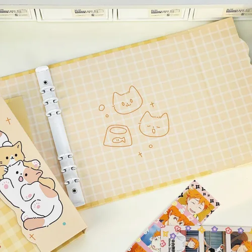 Miniatura 8 de A5 Carpeta de tarjetas fotográficas Kpop con 30 páginas de 4 bolsillos y un divisor, lindo álbum de 120 bolsillos con 6 anillas, ajuste perfecto