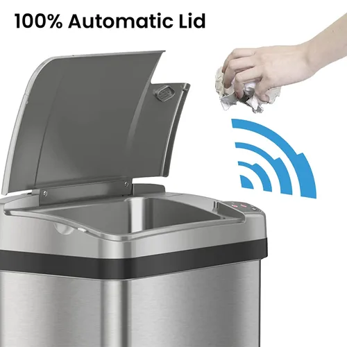 Miniatura 2 de iTouchless - Contenedor de basura de 4 galones con sensor, filtro de olor AbsorbX y ambientador de aire