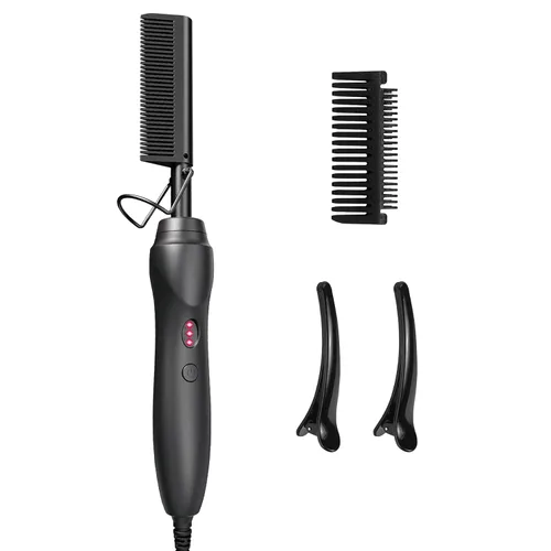 Miniatura 9 de Peines de presión para alisar el cabello, peine eléctrico de cerámica, rizador para cabello negro natural, pelucas de barba, regalo de vacaciones