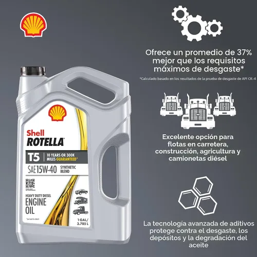 Miniatura 4 de Shell Rotella T5 Synthetic Blend 15W-40 Aceite de Motor, 1 Galón (Paquete de 3)