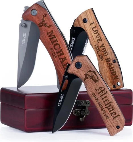 Miniatura 9 de Regalos para hombres, navaja de bolsillo personalizada para hombres 18 iconos opcionales - 10 opciones de fuente Regalos para hombres, cuchillos