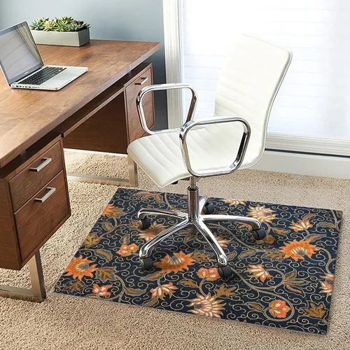 Miniatura 5 de Tapete para silla de suelo de madera dura en casa, oficina, debajo del escritorio, para silla de videojuegos, ruedas fácil de enrollar, Mat-flores