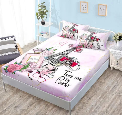 Miniatura 18 de HOSIMA Juego de ropa de cama de 3 piezas para niños, color negro, tamaño individual, sábana bajera ajustable de ajolote de dibujos animados, vida