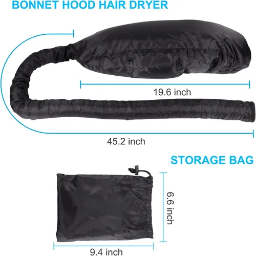 Miniatura 2 de Gorro de secador de pelo grande con capucha mejorada con tubo largo para un secado rápido, se adapta a todos los tamaños de cabeza y peinado