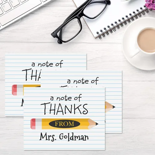 Miniatura 4 de Current Tarjetas de notas personalizadas para profesores de lápiz amarillo, 24 tarjetas con sobres blancos, tamaño de 4¼ x 5½ pulgadas, papelería