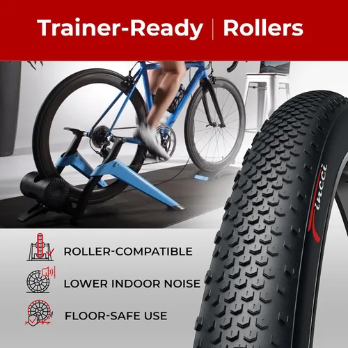 Miniatura 8 de Fincci Pair 700x38c Bike Tire - Gravel Foldable Kevlar 40-622 Puncture Resistant Bike Tires 1 mm Nylon - Grooved 700c Bike Tire - 28 inch Tyre for