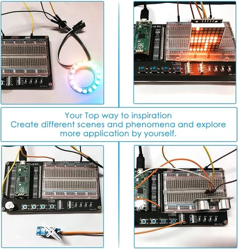 Miniatura 5 de GeeekPi Kit de programación Micro Python para Raspberry Pi Pico, Breadboard, módulo de pantalla LCD I2C 1602 para principiantes de Raspberry Pi e