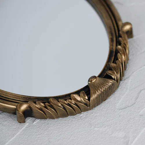 Miniatura 7 de Espejo de maquillaje ovalado de plástico dorado vintage (bronce, 11 x 7 pulgadas)