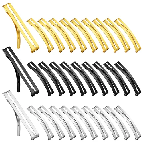 Miniatura 9 de Hotop 30 Piezas Pinzas para el Cabello, Pasadores de Metal Abovedados de Centro Abierto, Colores Surtidos (Negro, Marrón, Plateado)