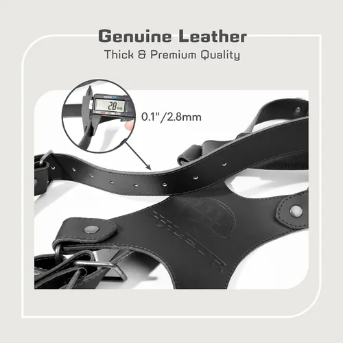 Miniatura 9 de Leather Dual Camera Harness Strap for Photographers,Adjustable Shoulder Crossbody Padded Harness for DSLR SLR Negro