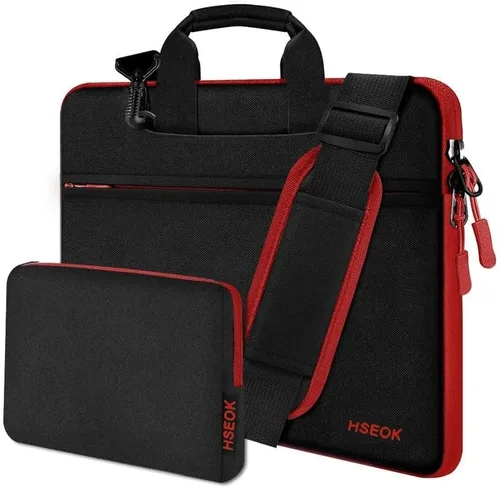 Miniatura 18 de Hseok Bolsa de hombro delgada para laptop de 13-14 pulgadas Bolso de mano con funda pequeña compatible con MacBook Pro de 14 pulgadas M4/M3/M2/M1