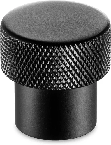 Miniatura 22 de Koofizo - Paquete de 10 tiradores de gabinete estriados para armario, manija negra para muebles (1.1 pulgadas/28 mm), herrajes sólidos K22
