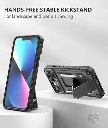 Miniatura 3 de SOiOS Funda resistente para iPhone 13 Mini y 12 Mini: con función atril y diapositiva 13 mini 12 mini, funda protectora para teléfono celular