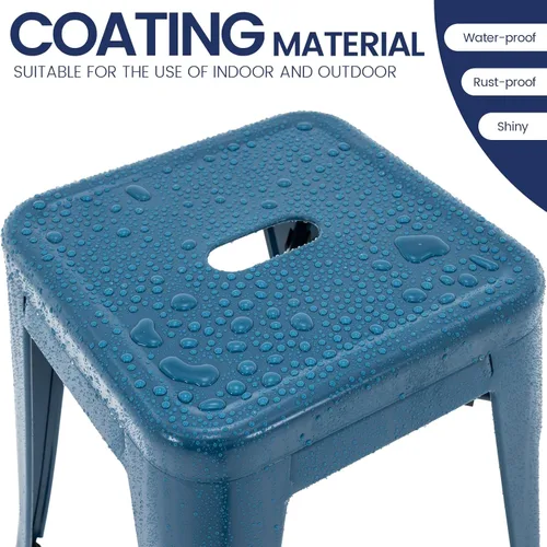 Miniatura 4 de Brage Living Juego de 4 taburetes industriales de metal de 18 pulgadas, taburetes apilables para aula, sillas de comedor de metal sin respaldo