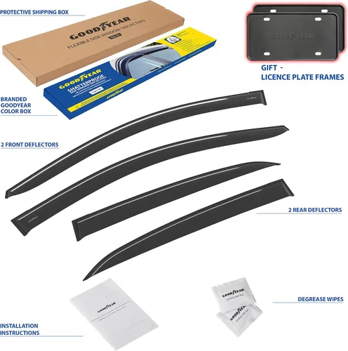 Miniatura 6 de Goodyear - Deflectores de ventana inastillables para Toyota Corolla 2014-2019 Sedan, protectores de lluvia con cinta adhesiva, viseras de ventana