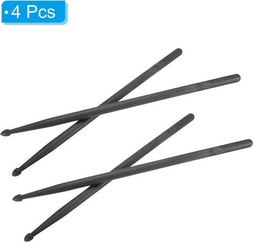 Miniatura 3 de PATIKIL Baquetas de nylon 5A plástico antideslizante mango tambor palo para adultos batería electrónica instrumento musical percusión negro 2 pares