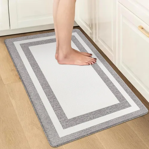 Miniatura 21 de Tapetes antifatiga para suelo de cocina, tapetes acolchados antifatiga de cocina de 17.3 x 27.5 pulgadas, impermeables, antideslizantes, de pie