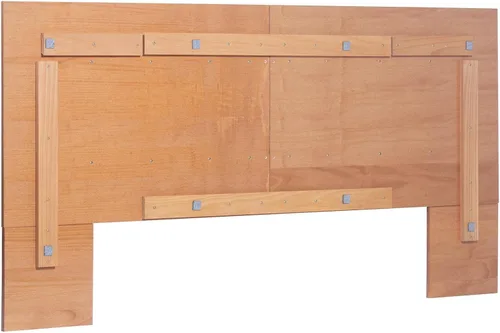 Miniatura 5 de Memomad Bali Slim Set: Plataforma de almacenamiento con cajones + Cabecero de panel plano (Tamaño completo, madera marrón roble)