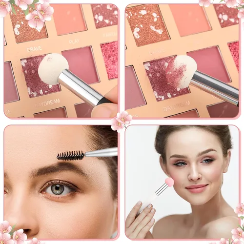 Miniatura 7 de Skyley Juego de brochas de maquillaje de esponja de belleza, aplicador de esponja, cepillo corrector, cepillo de maquillaje de cabeza suave, cepillo