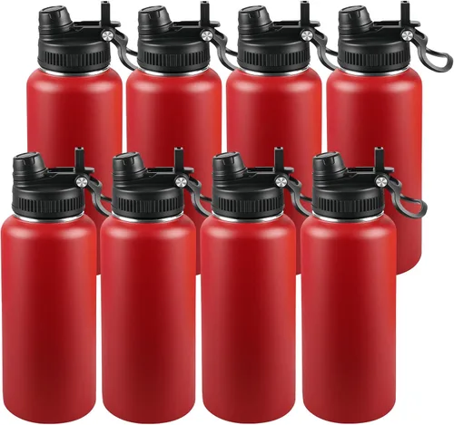 Miniatura 96 de Botella de agua aislada de 22 onzas, tapa 2 en 1 a prueba de fugas (sorbo/pajilla) + asa, botella de acero inoxidable para deportes, viajes, trabajo