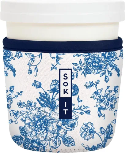 Miniatura 202 de Sok It IceCreamSok - Funda de neopreno aislada (flores abstractas, pintas de helado cónicas)