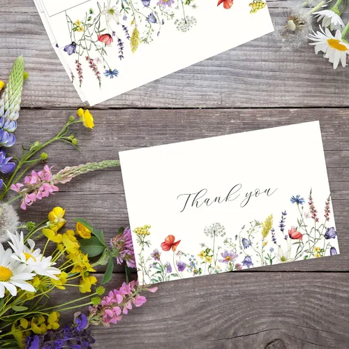 Miniatura 9 de Gooji Tarjetas de agradecimiento florales de verano 4 x 6 con sobres (paquete de 20 sobres a granel) a juego, flores silvestres, bodas, notas