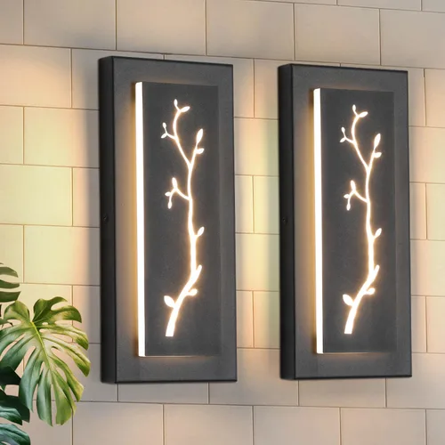 Miniatura 14 de tewei Aplique de Pared LED para Exteriores de Anochecer a Amanecer Iluminación Exterior, Accesorios de Iluminación Exterior Moderna Negro Mate Luces