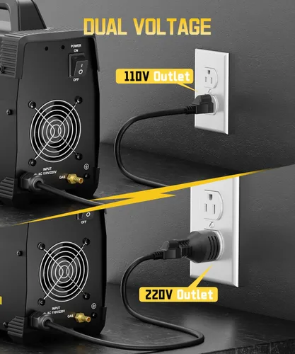 Miniatura 4 de H HZXVOGEN Soldador TIG 200A, HF TIG/Stick 2 en 1 máquina de soldadura con poste de gas, 110V 220V doble voltaje IGBT inversor TIG máquina