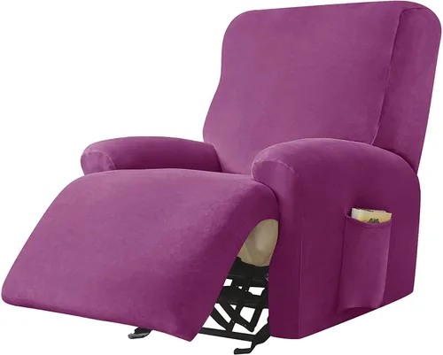 Miniatura 17 de Fundas de terciopelo para sillas reclinables, fundas suaves para sillas reclinables, fundas lavables para sofá reclinable con bolsillo lateral