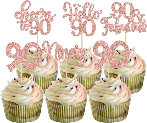 Miniatura 44 de 30 piezas Adornos para pastel de cumpleaños de 6 años, seis brillos, hola 6, púas para cupcakes, felicitaciones a los 6 años, decoraciones