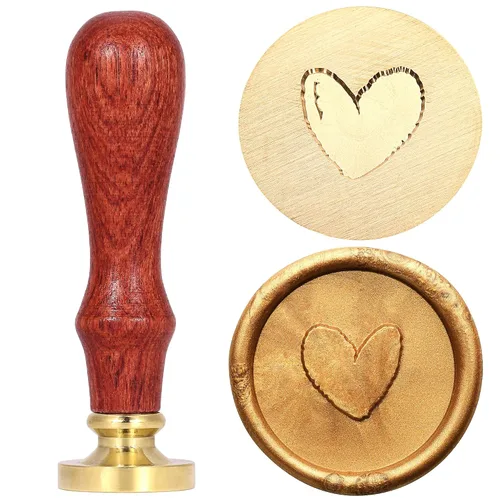 Miniatura 9 de Yoption Sello de cera de rama de olivo, cabeza de latón vintage, sello de cera de sellado de empuñadura de madera para boda, Navidad, fiesta