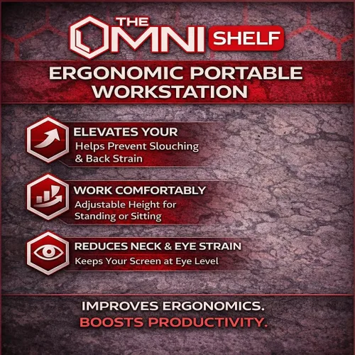 Miniatura 4 de La estación de trabajo portátil OmniShelf, caja de herramientas magnética, soporte para laptop con capacidad de 50 libras, estación de trabajo manos