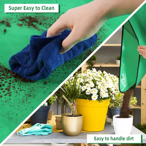 Miniatura 6 de HNXTYAOB 2 PCS Alfombrilla de Trasplante de 27" x 27" para Plantas de Interior y Control de Desorden, Bandeja para Macetas Engrosada e Impermeable
