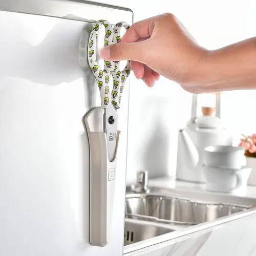 Miniatura 6 de Linoroso Tijeras de cocina resistentes con soporte magnético, hechas con acero japonés 4034, tijeras de cocina multipropósito ultra afiladas