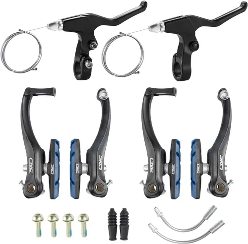 Miniatura 11 de CNC Set de Frenos V-Brake, Frenos V-Brake de Palanca Lineal para Bicicleta para Rueda Delantera/Trasera, Brazo Largo 110mm, Negro