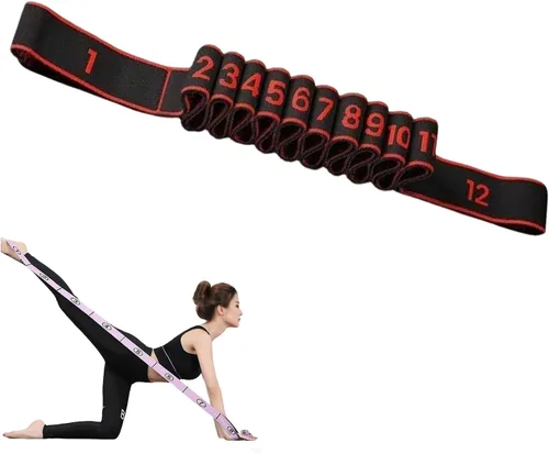 Miniatura 8 de Banda de resistencia de fitness para estiramiento y yoga, bandas de resistencia numeradas para glúteos, banda elástica de estiramiento de pilates