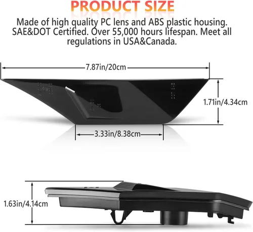 Miniatura 3 de Gempro Carcasas de luces de posición lateral de reemplazo para Honda Civic 2016-2021 Gen Civic Coupe Sedan Hatchback, cubiertas de luz frontal