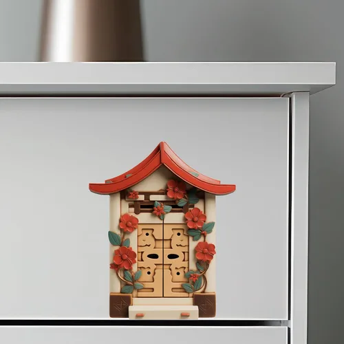 Miniatura 5 de Casa tradicional japonesa - Adhesivo de pared para puerta de hadas