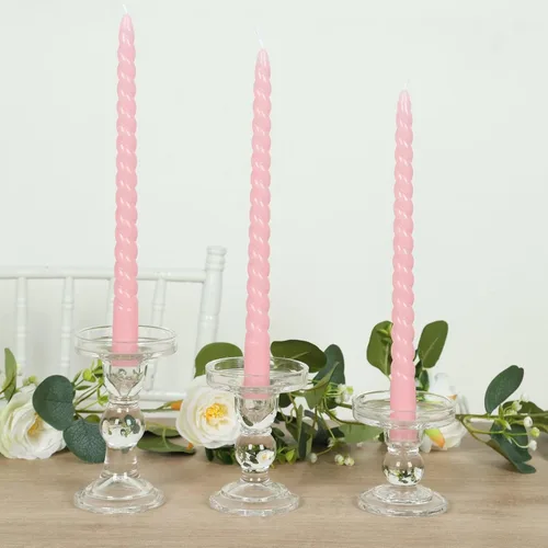Miniatura 15 de Efavormart 12 Pack 11" Velas cónicas de cera de parafina de rosa mate de color oro rosa de alta calidad, velas de cena largas sin aroma, con mecha