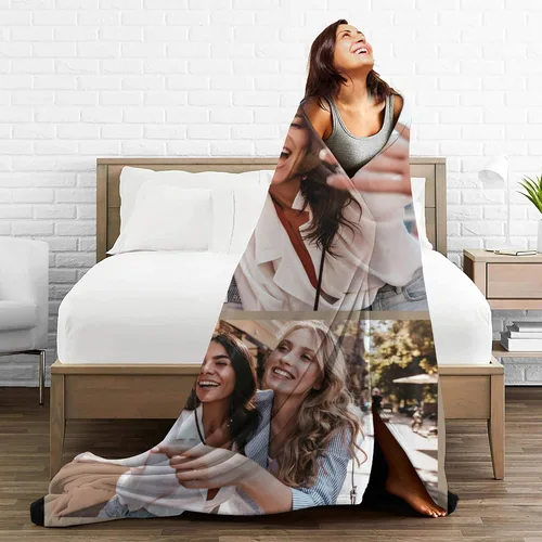 Miniatura 2 de Abybela Mantas personalizadas con fotos, mantas personalizadas para adultos con mis propias fotos, manta personalizada regalos para familia, mejores