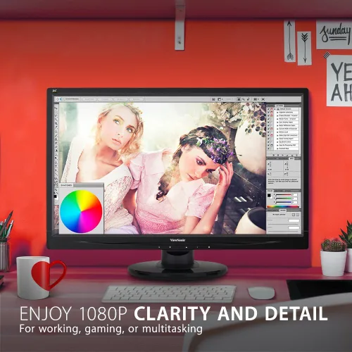 Miniatura 2 de ViewSonic - Televisor LED de 22 pulgadas, Full HD, 1080p, monitor LED con entradas HDMI y VGA para el hogar y la oficina