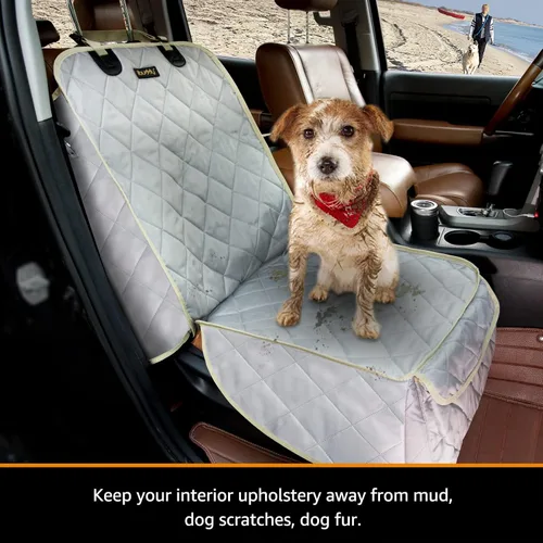 Miniatura 2 de Funda de asiento para perro para asiento delantero, impermeable, protege los asientos del pelo, la suciedad y los derrames líquidos, a prueba de Gris