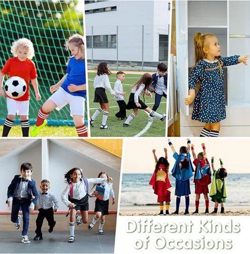 Miniatura 12 de Century Star Calcetines de fútbol de algodón para niños y jóvenes, calcetines de tubo suave, hasta la rodilla, calcetines deportivos largos