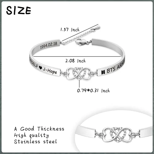 Miniatura 5 de HELAN Bangtan - Pulsera Kpop Bangtan para niños, regalo para niños, pulsera Love Yourself Bangtan para niños, regalo de grupo Kpop, regalo