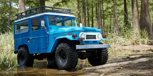 Miniatura 7 de EAZYRC X FMS 1/10 Toyota Land Cruiser FJ40 RS con camión RC con licencia azul, todo terreno impermeable 4WD 35T 550 Motor RC Crawler para adultos