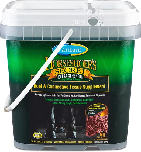 Miniatura 11 de Farnam Horseshoer's Secret Suplemento de biotina de pezuña y tejido conectivo extra fuerte con aminos para pezuñas fuertes y saludables, tendones