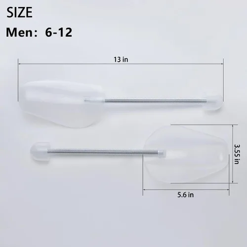 Miniatura 2 de 10 pares de árboles de zapatos de plástico para hombres (blanco)