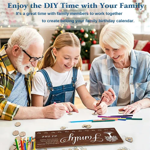 Miniatura 3 de Wellinc Regalos para abuela y mamá - Placa de calendario recordatorio de cumpleaños familiar, regalo del Día de la Madre para la abuela, tablero