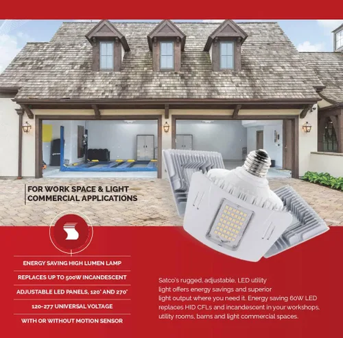Miniatura 2 de Satco S13119 60W/LED/UTL/MB/4000K/MOTION, blanco